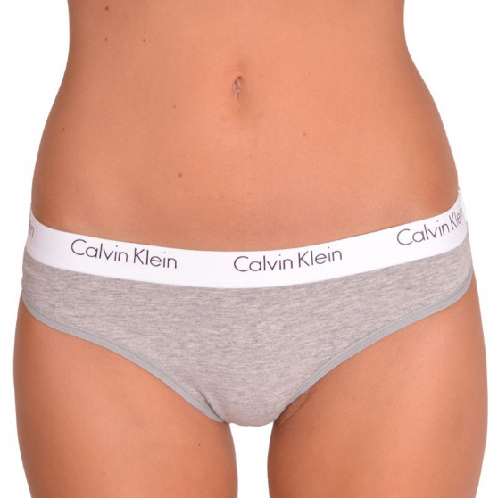 2PACK γυναικείο στρινγκ Calvin Klein γκρι (QD3583E-020)