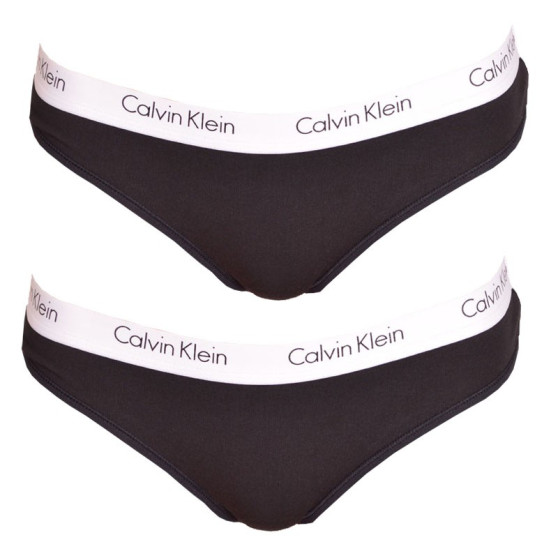 2PACK γυναικείο στρινγκ Calvin Klein μαύρο (QD3583E-001)