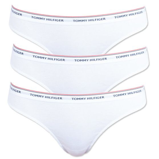 3PACK γυναικείο στρινγκ Tommy Hilfiger λευκό (UW0UW00048 100)