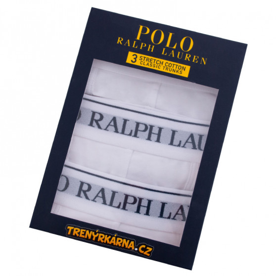 3PACK ανδρικό σορτς μποξεράκι Ralph Lauren λευκό (714513424001)