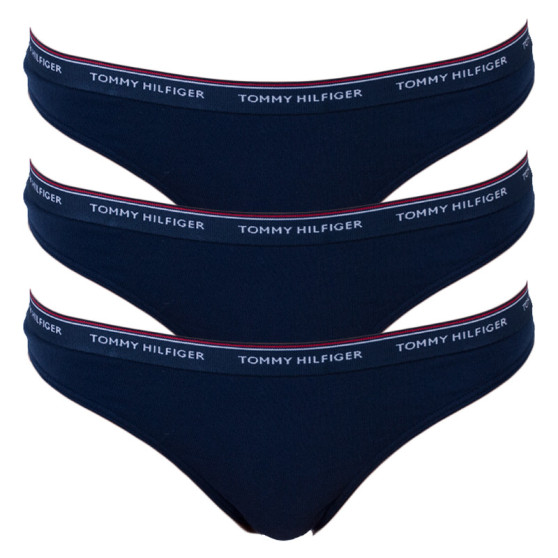 3PACK γυναικείο στρινγκ Tommy Hilfiger σκούρο μπλε (UW0UW00048 416)