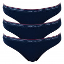 3PACK γυναικείο στρινγκ Tommy Hilfiger σκούρο μπλε (UW0UW00048 416)