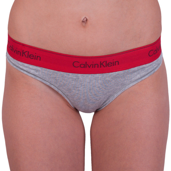 Γυναικείο στρινγκ Calvin Klein γκρι (F3786E-ZP3)