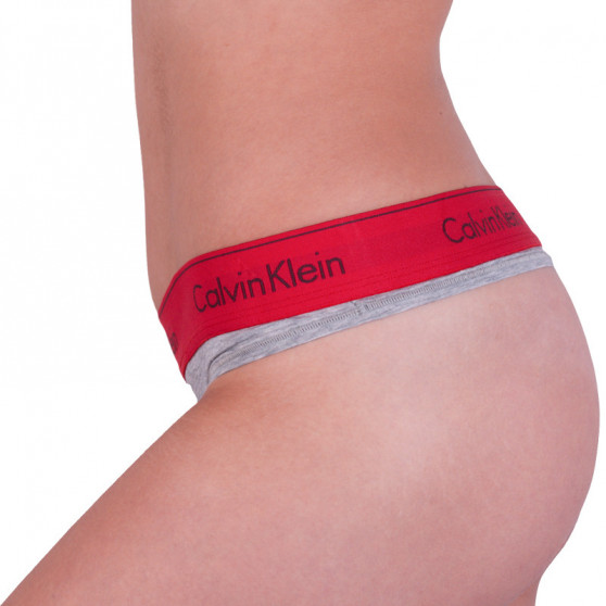 Γυναικείο στρινγκ Calvin Klein γκρι (F3786E-ZP3)