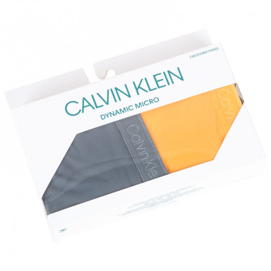 2PACK γυναικείο στρινγκ Calvin Klein πολύχρωμο (QD3695E-TSR)