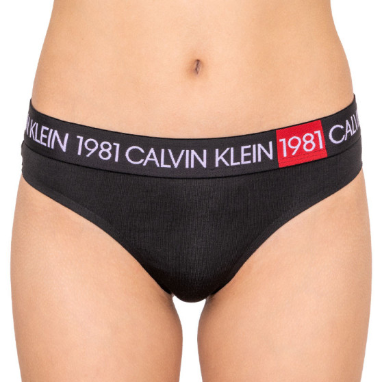 Γυναικείο στρινγκ Calvin Klein μαύρο (QF5448E-001)