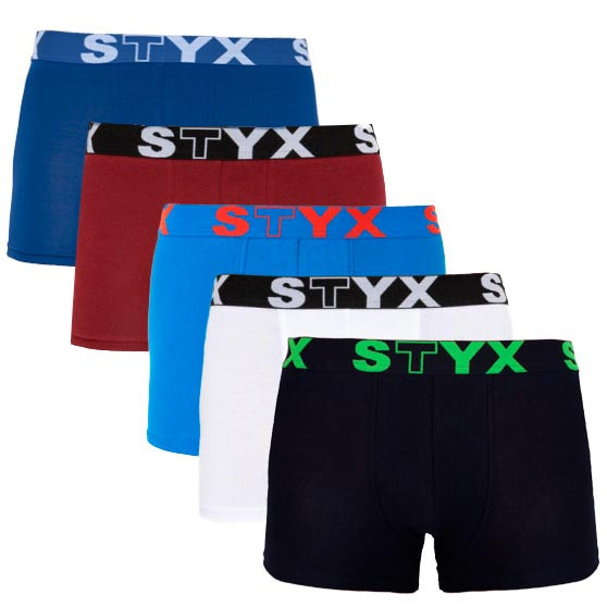 5PACK ανδρικό σορτς μποξεράκι Styx αθλητικό ελαστικό πολύχρωμο (G106160686762)