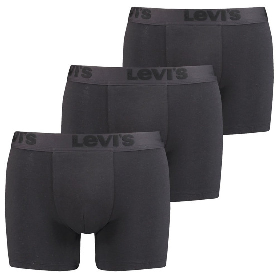 3PACK ανδρικό σορτς μποξεράκι Levis μαύρο (905045001 001)