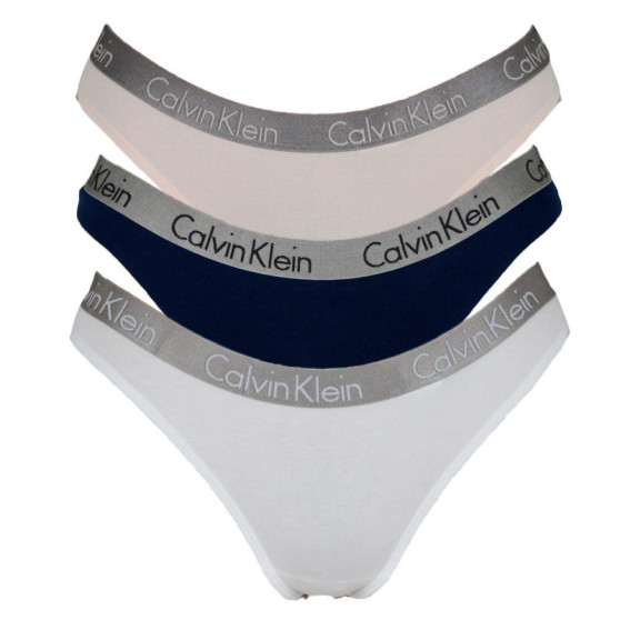 3PACK γυναικείο στρινγκ Calvin Klein πολύχρωμο (QD3560E-T7W)