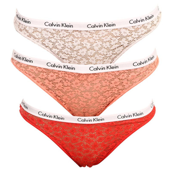 3PACK Γυναικεία βραζιλιάνικα εσώρουχα Calvin Klein πολύχρωμα (QD3925E-W5F)