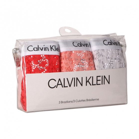 3PACK Γυναικεία βραζιλιάνικα εσώρουχα Calvin Klein πολύχρωμα (QD3925E-W5F)