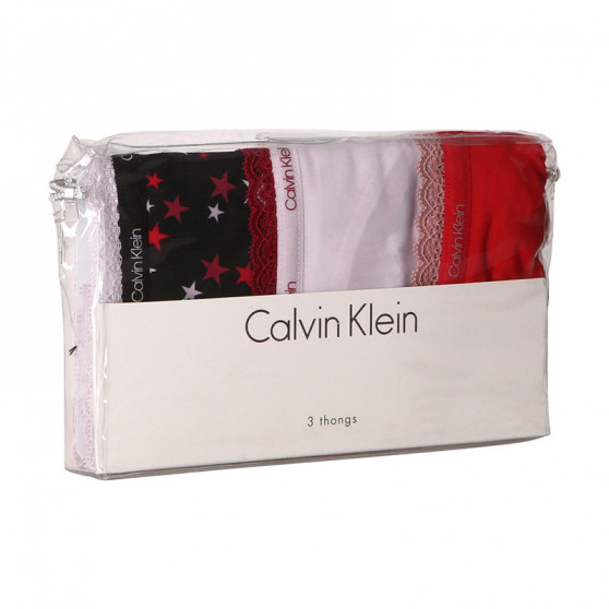 3PACK γυναικείο στρινγκ Calvin Klein πολύχρωμο (QD3802E-W4Z)