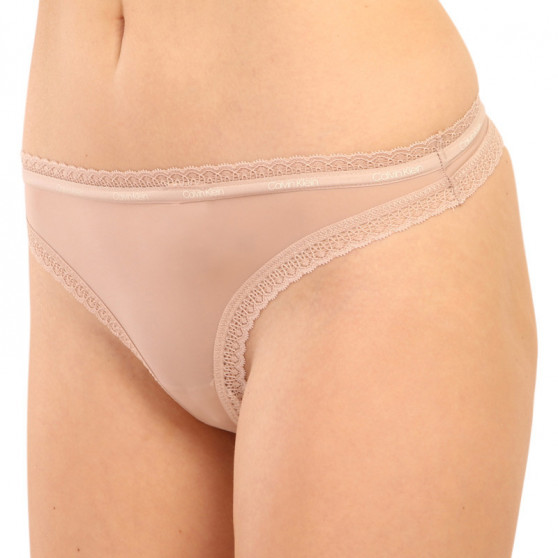 Γυναικείο στρινγκ Calvin Klein μπεζ (QD3763E-7NS)