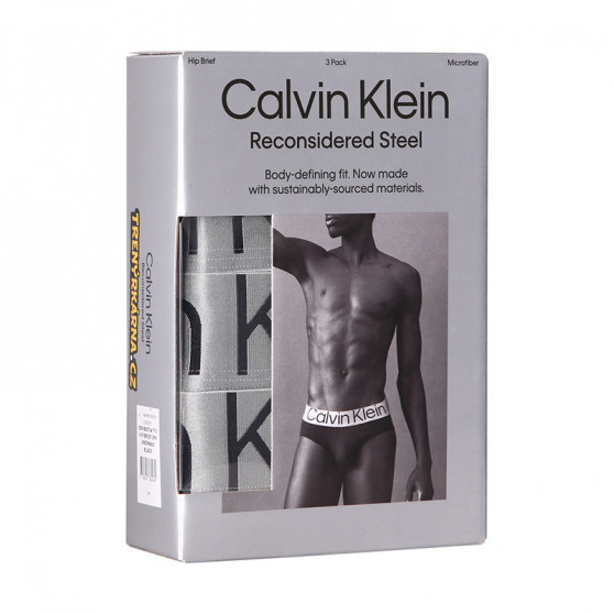 3PACK ανδρικό σλιπ Calvin Klein μαύρο (NB3073A-7V1)