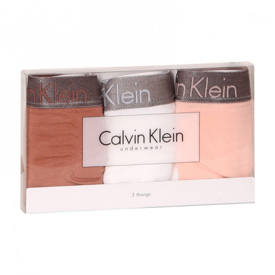 3PACK γυναικείο στρινγκ Calvin Klein πολύχρωμο (QD3560E-1CZ)