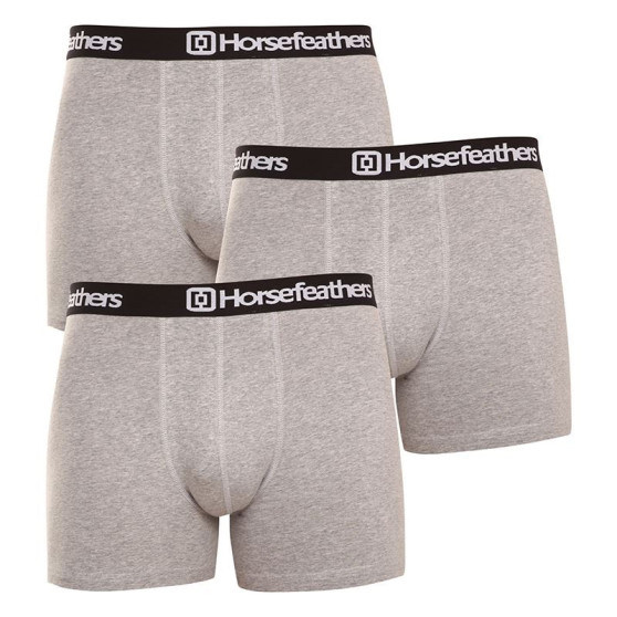 3PACK Ανδρικό σορτς μποξεράκι Horsefeathers Dynasty heather gray (AM067C)