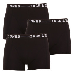 3PACK ανδρικό σορτς μποξεράκι Jack and Jones μαύρο (12081832 - black/black)