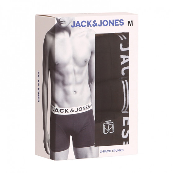 3PACK ανδρικό σορτς μποξεράκι Jack and Jones μαύρο (12081832 - black/black)