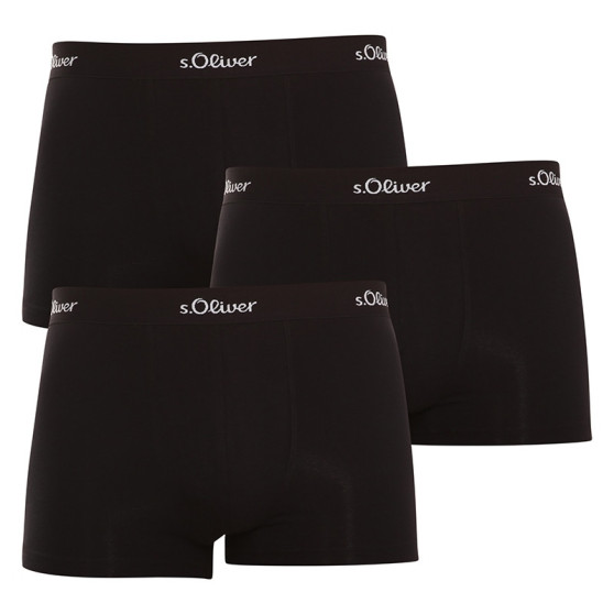 3PACK ανδρικό σορτς μποξεράκι S.Oliver μαύρο (JH-34B-31395507)