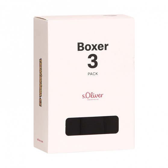 3PACK ανδρικό σορτς μποξεράκι S.Oliver μαύρο (JH-34B-31395507)