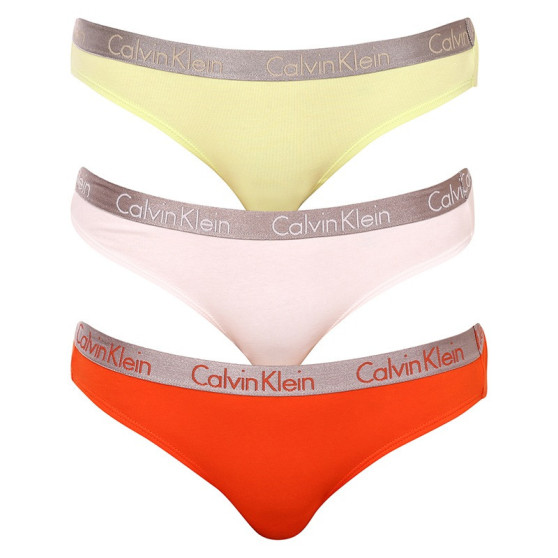 3PACK γυναικείο εσώρουχο Calvin Klein πολύχρωμο (QD3561E-6S2)