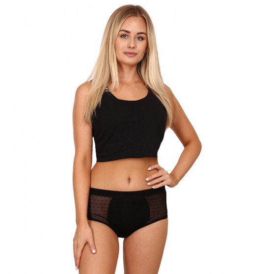 Bodylok Εσώρουχα περιόδου Bamboo Hi-Waist Μαύρο Βαριά εμμηνόρροια (BD2204)