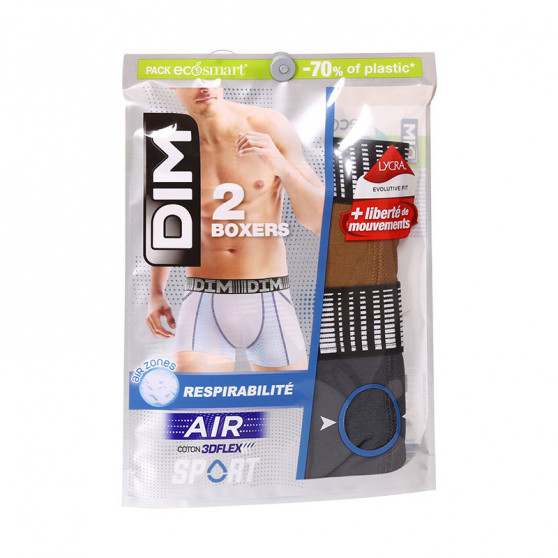 2PACK ανδρικό σορτς μποξεράκι DIM πολύχρωμο (DI0001N1-AA3)