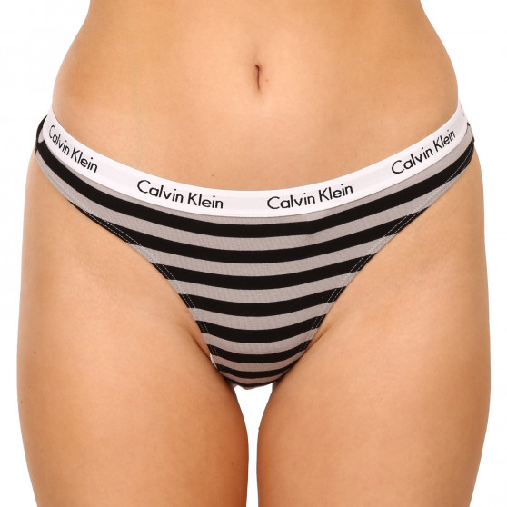 3PACK γυναικείο στρινγκ Calvin Klein oversized πολύχρωμο (QD3800E-658)