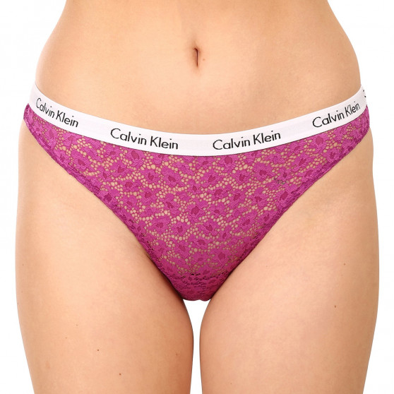 3PACK Γυναικεία βραζιλιάνικα εσώρουχα Calvin Klein πολύχρωμα (QD3925E-6VY)