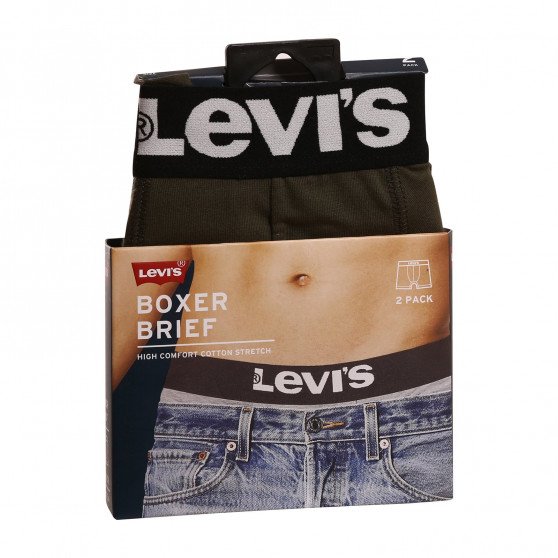 2PACK ανδρικό σορτς μποξεράκι Levis πράσινο (905001001 011)