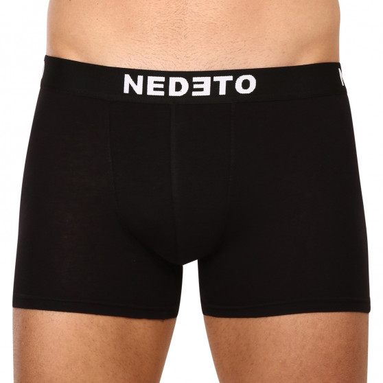 10PACK ανδρικό σορτς μποξεράκι Nedeto μαύρο (10NDTB001-brand)