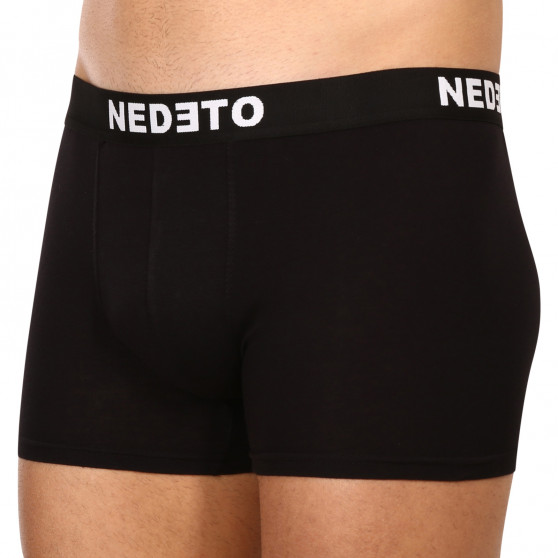 10PACK ανδρικό σορτς μποξεράκι Nedeto μαύρο (10NDTB001-brand)