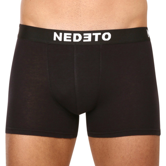 7PACK ανδρικό σορτς μποξεράκι Nedeto μαύρο (7NDTB001-brand)