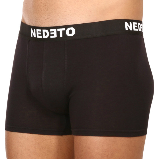 7PACK ανδρικό σορτς μποξεράκι Nedeto μαύρο (7NDTB001-brand)