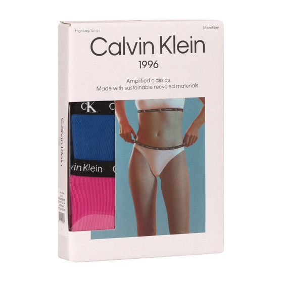 2PACK Γυναικείο βραζιλιάνικο εσώρουχο Calvin Klein πολύχρωμο (QD5037E-C0Z)