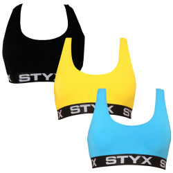 3PACK γυναικείο σουτιέν Styx sport πολύχρωμο (3IP96089)