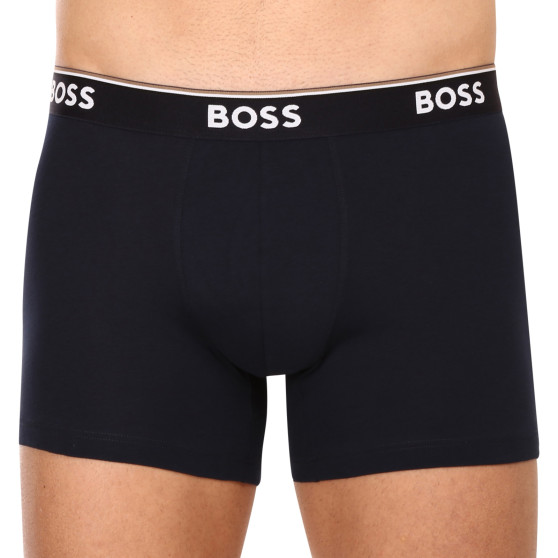 3PACK ανδρικό σορτς μποξεράκι BOSS σκούρο μπλε (50475282 480)