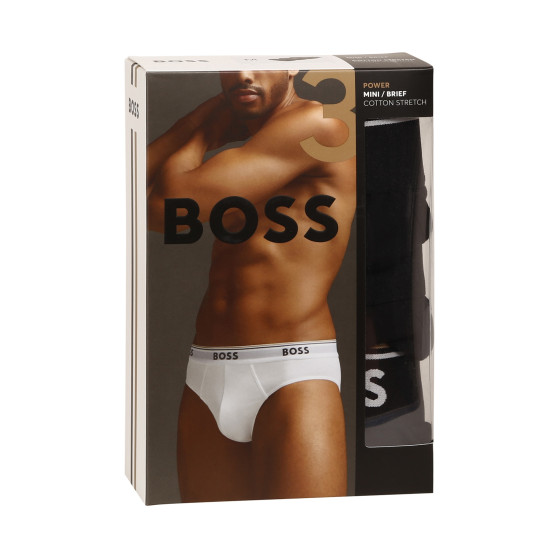 3PACK ανδρικό σλιπ BOSS μαύρο (50475273 001)