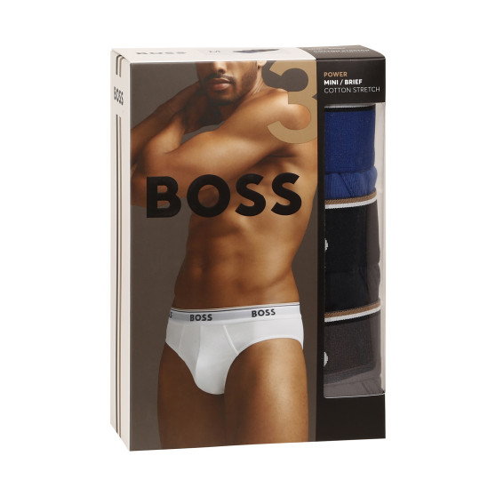 3PACK ανδρικό σλιπ BOSS πολύχρωμο (50475273 487)