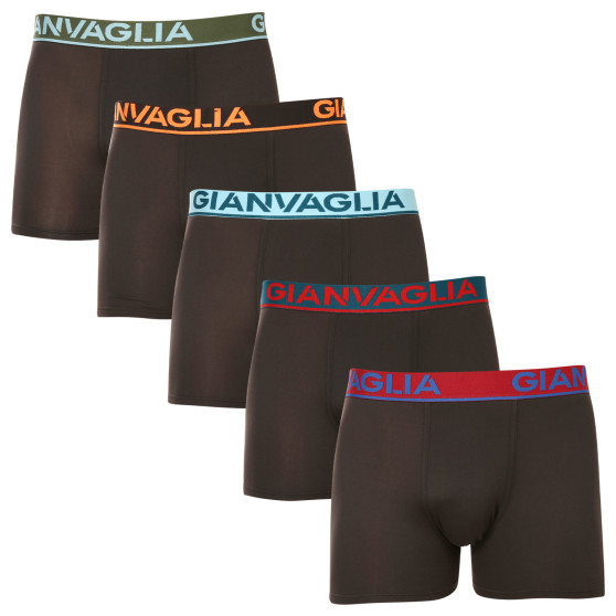 5PACK ανδρικό σορτς μποξεράκι Gianvaglia μαύρο (GVG-5010)