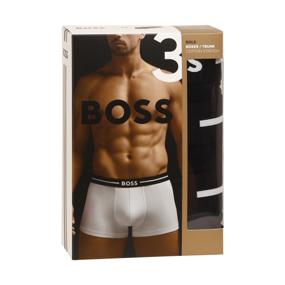 3PACK ανδρικό σορτς μποξεράκι BOSS μαύρο (50473916 001)