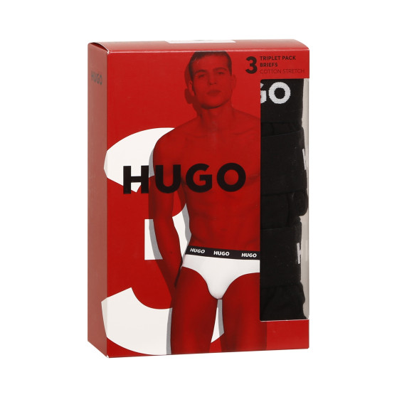 3PACK ανδρικό σλιπ HUGO μαύρο (50469763 001)