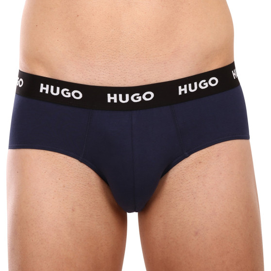 3PACK ανδρικό σλιπ HUGO σκούρο μπλε (50469763 410)