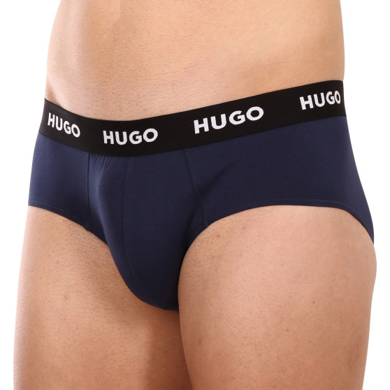 3PACK ανδρικό σλιπ HUGO σκούρο μπλε (50469763 410)