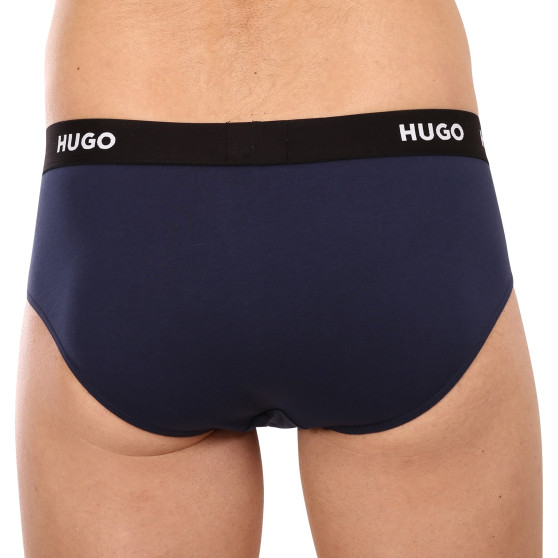 3PACK ανδρικό σλιπ HUGO σκούρο μπλε (50469763 410)