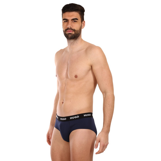 3PACK ανδρικό σλιπ HUGO σκούρο μπλε (50469763 410)