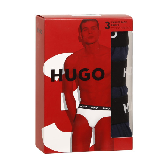 3PACK ανδρικό σλιπ HUGO σκούρο μπλε (50469763 410)