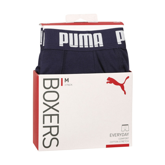 3PACK ανδρικό σορτσάκι μποξεράκι Puma μπλε (701206546 002)