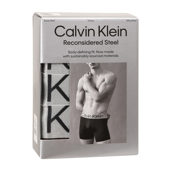 3PACK ανδρικό σορτς μποξεράκι Calvin Klein μαύρο (NB3075A-7V1)