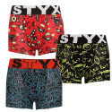 3PACK παιδικό σορτσάκι μποξεράκι Styx art sports λάστιχο πολύχρωμο (3GJ12612)